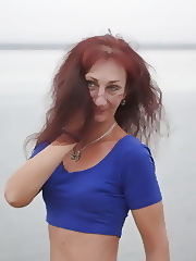 Evening potrait against the background of the river