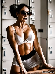 Mature sexy lady with small tits in white lingerie wants mature sex