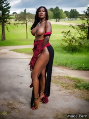 Mature black lady in red dress played bingo and wants to fuck her husband's friend