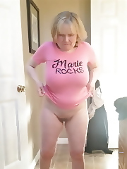 Hot granny MarieRocks changes in and out of clothes