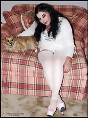 White Top, Pink Lingerie